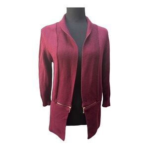 PRELOVED Karl Lagerfeld Women Burgundy Cardigan
